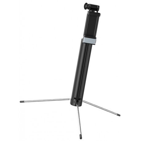 Монопод для селфи + штатив_HOCO_K10B_Bluetooth_алюминий_чёрный_до 6.5"