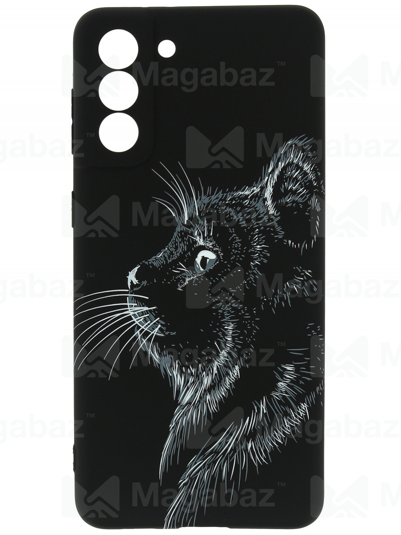 Накладка для_Samsung-- S21 Plus_1.095-1_Helsen_с защитой КАМЕРЫ_животные_J71_кошка