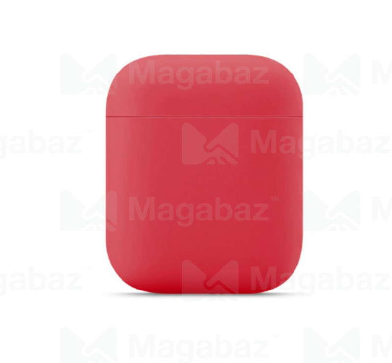 Чехол для наушников_Apple-- AirPods * AirPods 2_Silicone Case_TPU_красный_9