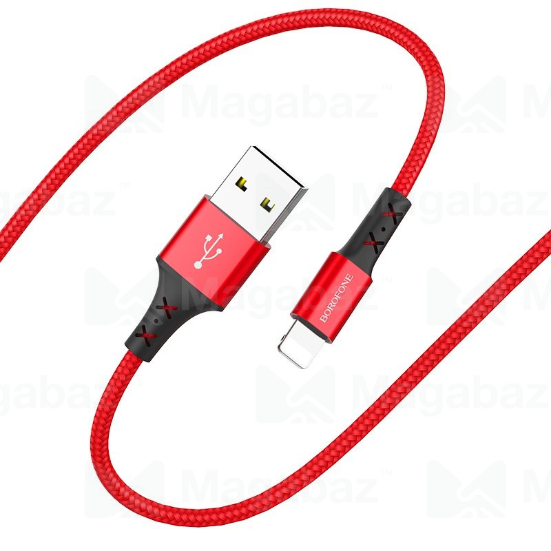 USB-кабель_Apple-- Lightning_Borofone_BX20_в переплете_красный_1м