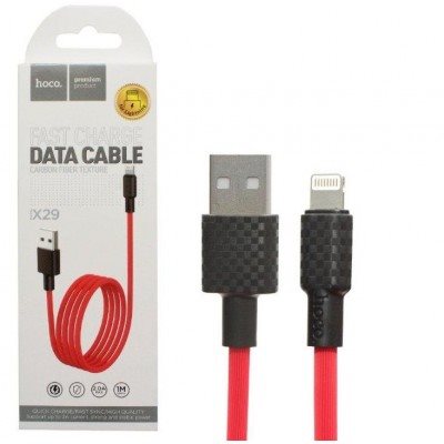 USB-кабель_Apple-- Lightning_HOCO_X29_круглый_красный_1м