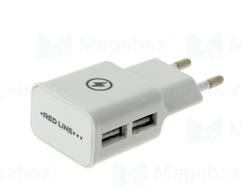 УЗУ блок-сеть_выходы USB 2100 mA/USB 2100 mA_Red Line_NT-2A_белый