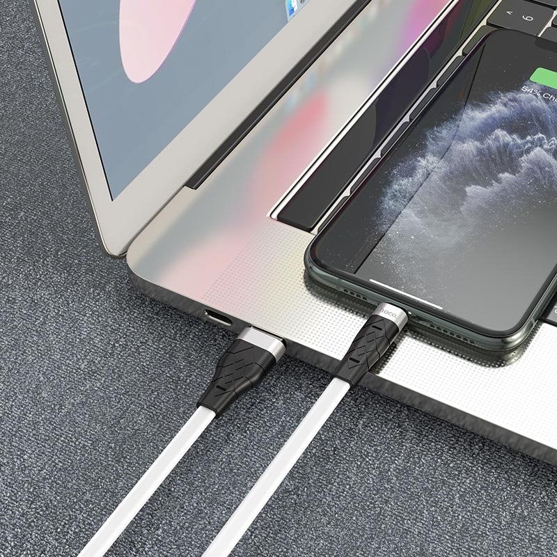 USB-кабель_Apple-- Lightning_HOCO_X53_TPU_плоский_белый_1м