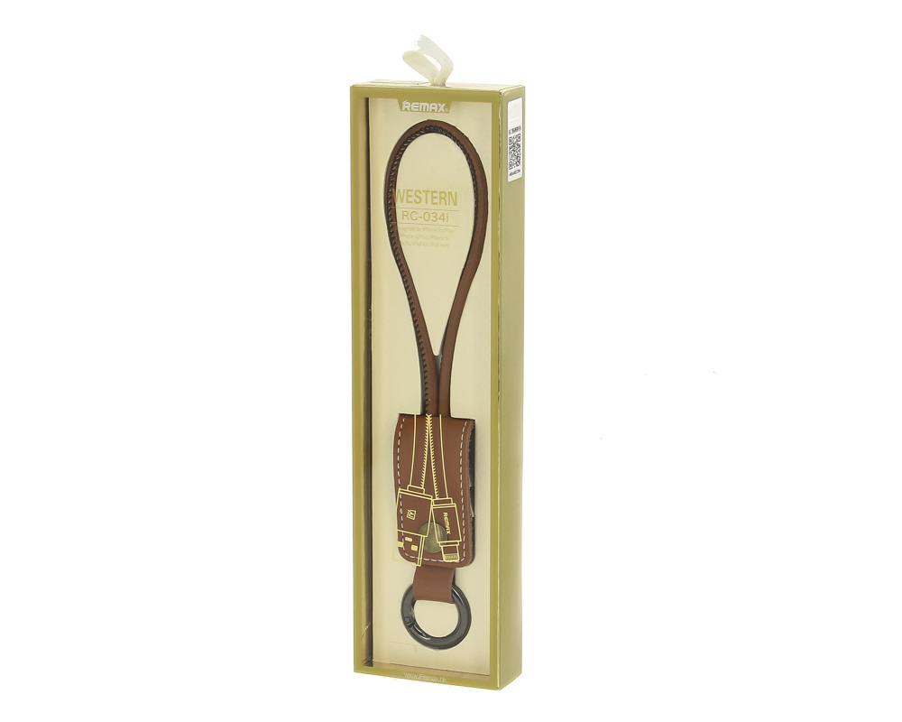USB-кабель_Apple-- Lightning_Remax_Western_коричневый_32см_(RC-034i)