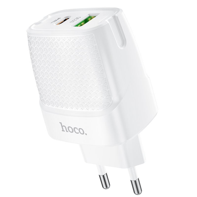УЗУ блок-сеть_выходы USB Type-C 3000 mA/USB 3000 mA_HOCO_C85A_белый