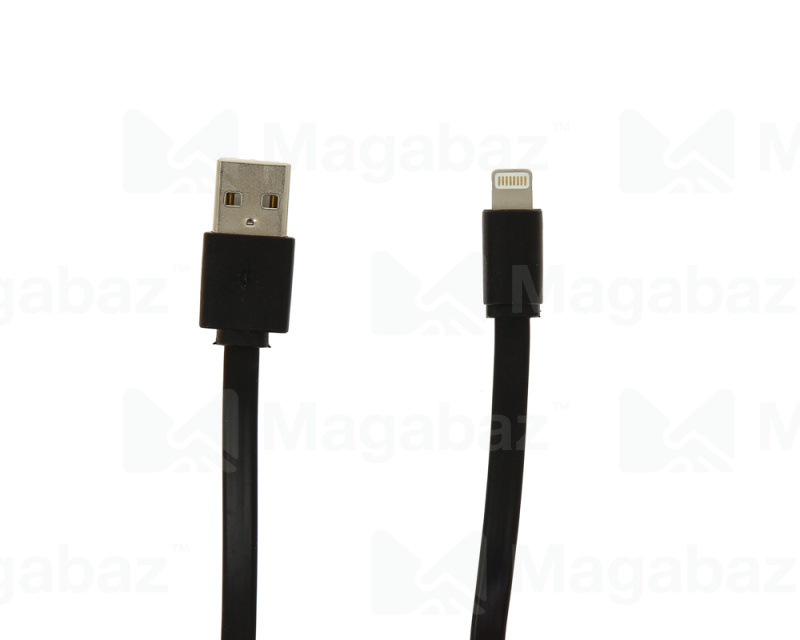 USB-кабель_Apple-- Lightning_Red Line_плоский_чёрный_1м