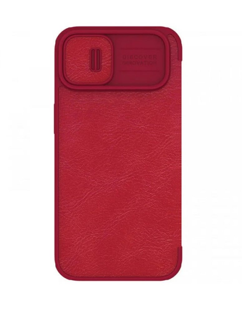 Чехол-книжка для_Apple-- iPhone 14 Plus_1.304_Nilkin_Slider камера_с визитницей_Red