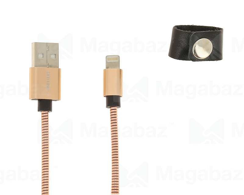 USB-кабель_Apple-- Lightning_Red Line_S7_металический переплёт_розовый_1м