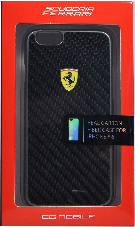 Накладка для_Apple-- iPhone 6 * 6s_1.020_CG - mobile_Ferrari_PC_Formula One Hard Real Carb_черная