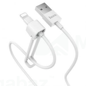 USB-кабель_Apple-- Lightning+подставка_HOCO_X31_TPU_белый_1м