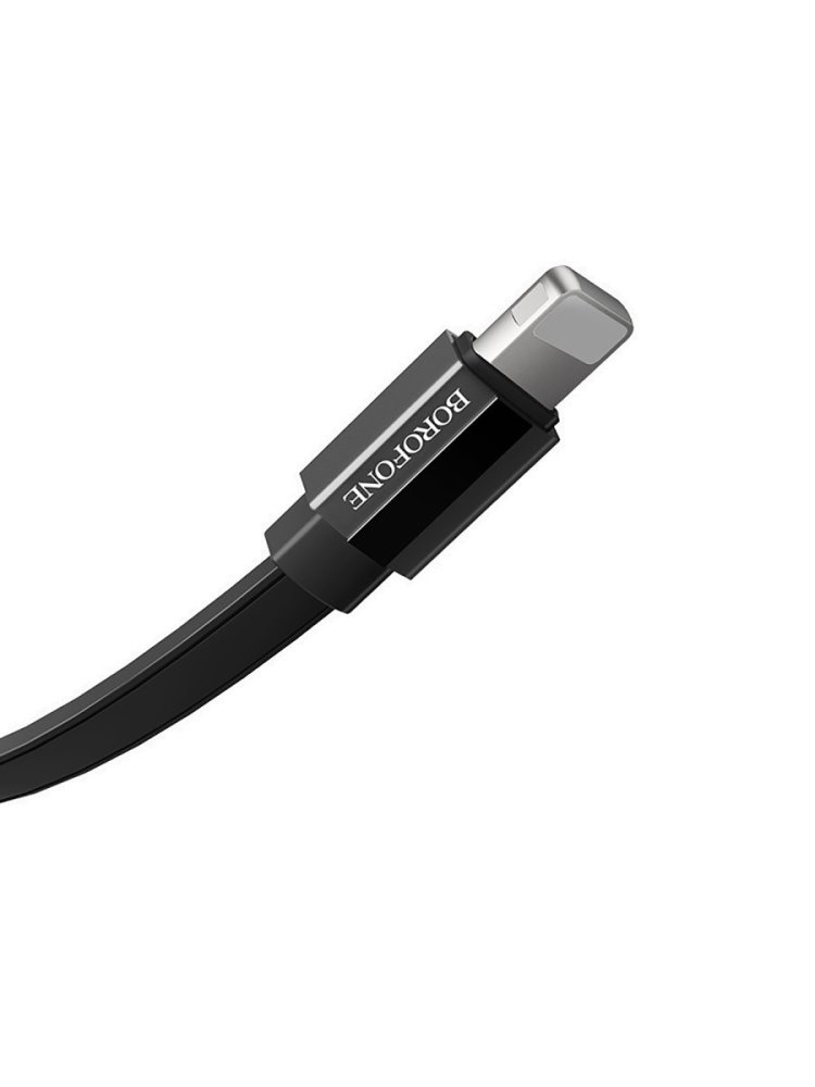 USB-кабель_Apple-- Lightning_Borofone_BU8_TPU_плоский_черный_1,2м