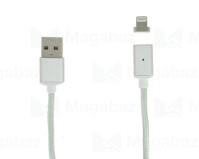 USB-кабель_Apple-- Lightning_Red Line_магнитный_в переплете_серебристый_1м