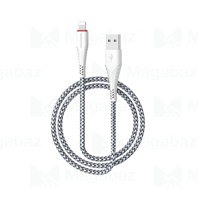USB-кабель_Apple-- Lightning_Borofone_BX25_в переплете_белый_1м