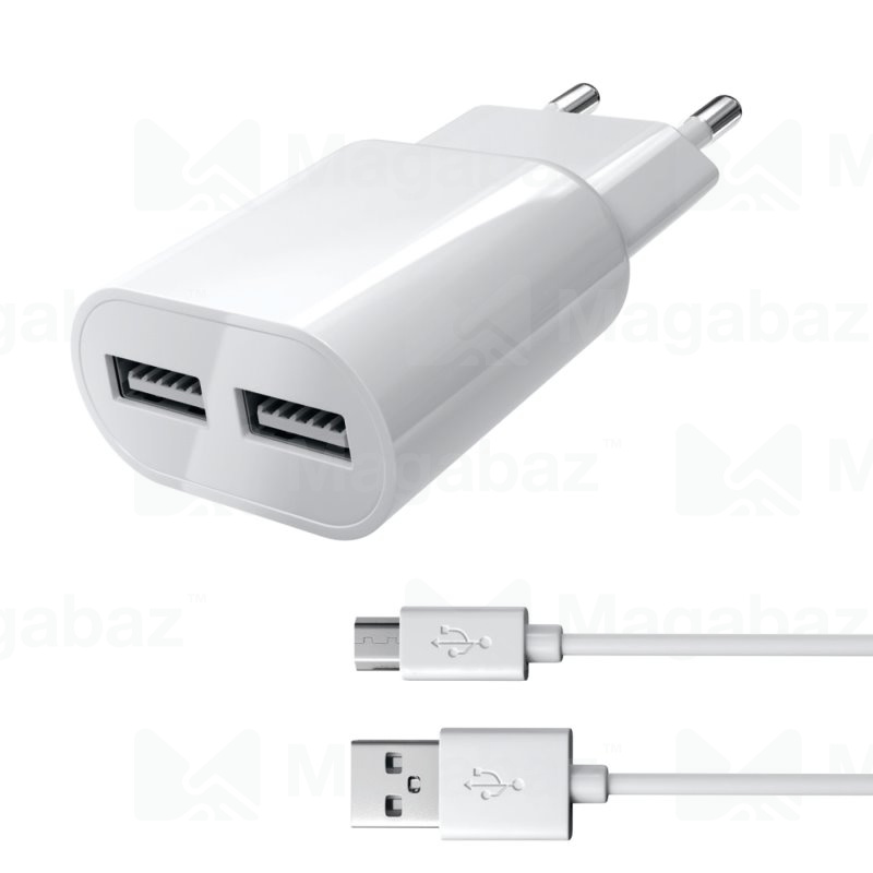 УЗУ блок-сеть_выходы USB 3000 mA/USB 1000 mA_+ usb кабель micro_Red Line_ТС-3A_белый