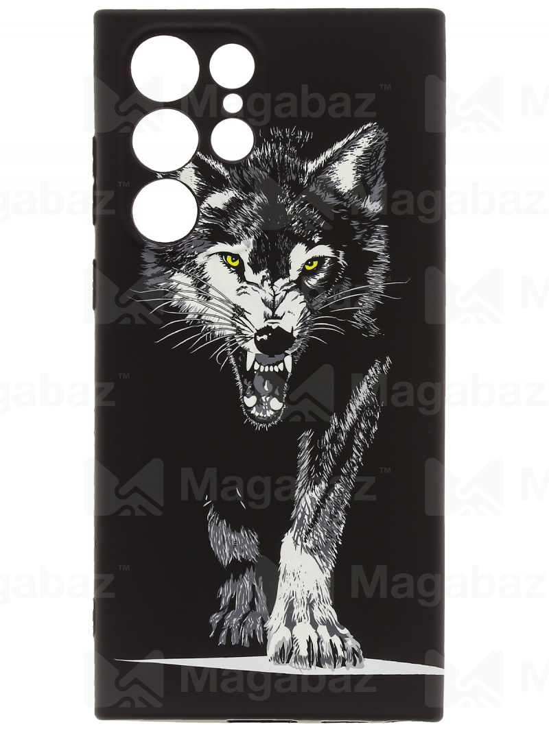 Накладка для_Samsung-- S22 Ultra_1.095-1_Helsen_с защитой КАМЕРЫ_животные_D9_волк серый