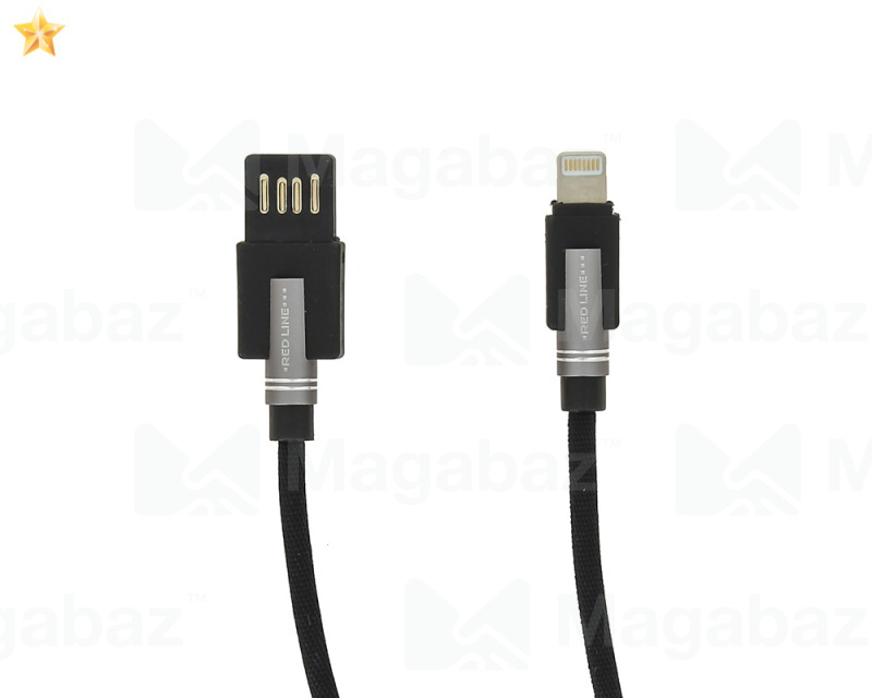 USB-кабель_Apple-- Lightning_Red Line_RARE_в переплете_черный_1м