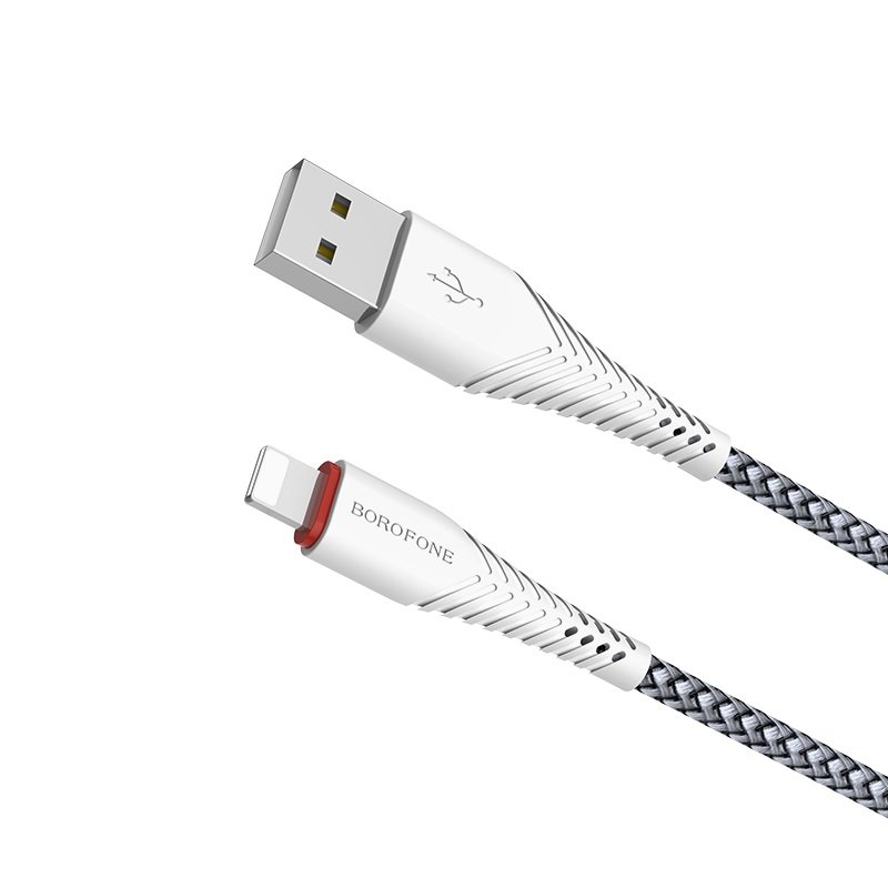 USB-кабель_Apple-- Lightning_Borofone_BX25_в переплете_белый_1м