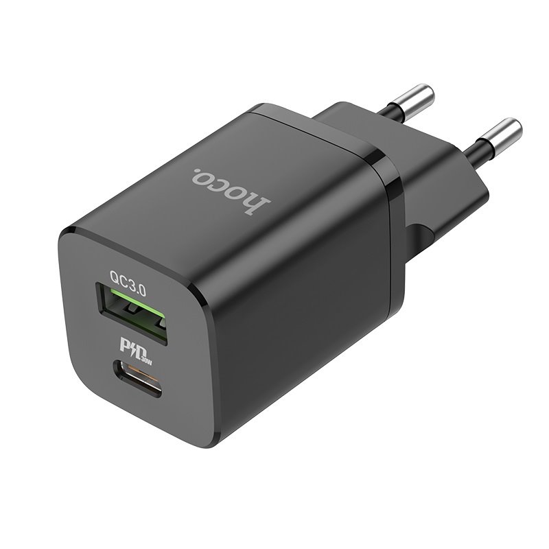 УЗУ блок-сеть_выходы USB Type-C 3000 mA/USB 3000 mA_HOCO_N13_черный