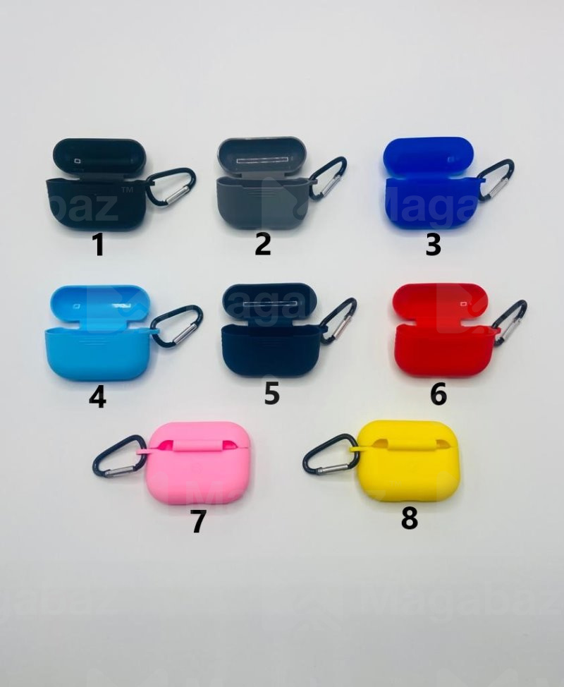Чехол для наушников_Apple-- AirPods PRO_No Name_TPU_Вид №2_с карабином_красный_6