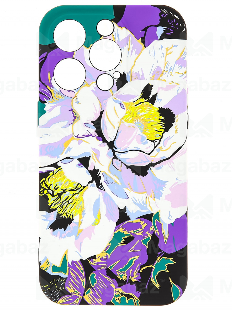 Накладка для_Apple-- iPhone 14 PRO_1.095-1_Helsen_с защитой КАМЕРЫ_цветы_J1