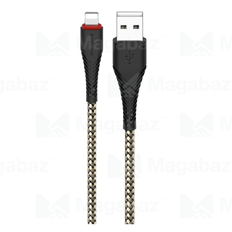 USB-кабель_Apple-- Lightning_Borofone_BX25_в переплете_черный_1м