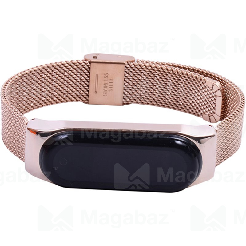 Браслет на руку для_Xiaomi-- Mi Band 4 * Mi Band 3_No Name_металлический_Вид №2_бронзовый_4