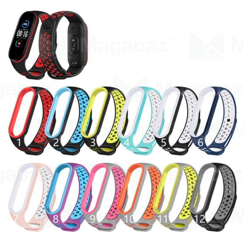 Ремешок на руку для_Xiaomi-- Mi Band 6 * Mi Band 5_No Name_TPU_Вид №3_серый-желто_11_тех.пак.
