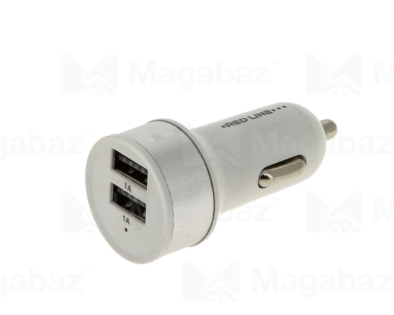 УЗУ_Блок авто_выходы USB 1000 mA/USB 1000 mA_Red Line_C19_серебристый