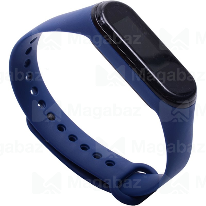 Ремешок на руку для_Xiaomi-- Mi Band 4 * Mi Band 3_No Name_TPU_Вид №2_синий_1_тех.пак.