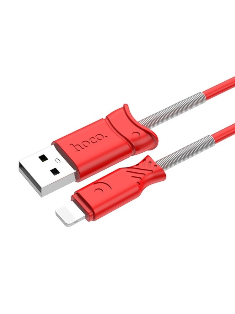 USB-кабель_Apple-- Lightning_HOCO_X24_TPU_армированный_красный_1м