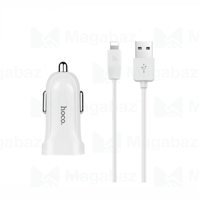 УЗУ_Блок авто_выход USB 1500 mA_+ usb кабель Lightning_HOCO_Z2_белый