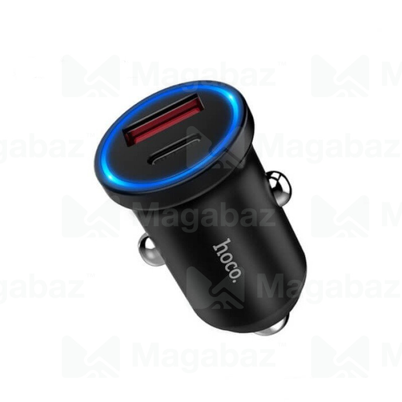 УЗУ_Блок авто_выходы USB Type C 3000 mA/USB 3000 mA_HOCO_Z20A_черный