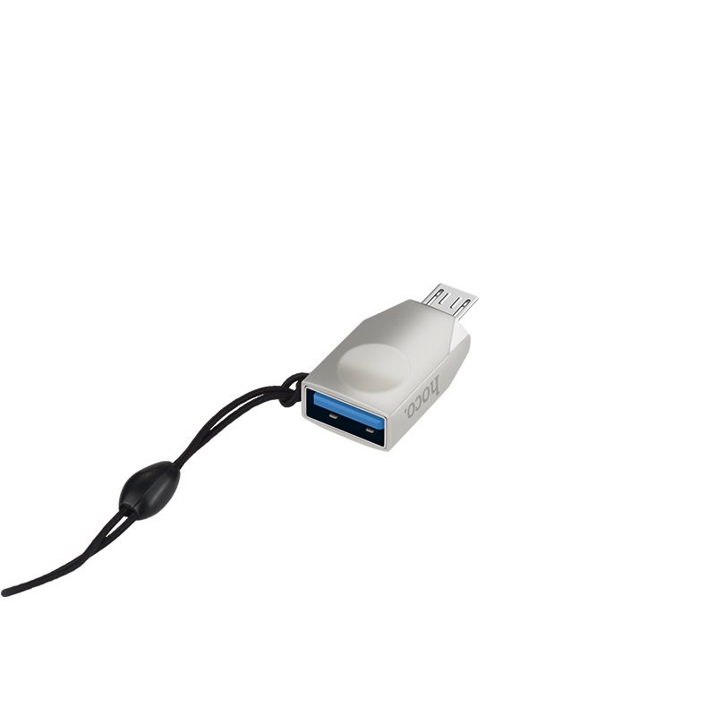 Переходник_OTG_Micro USB - USB(m)_HOCO_UA10_серебристый