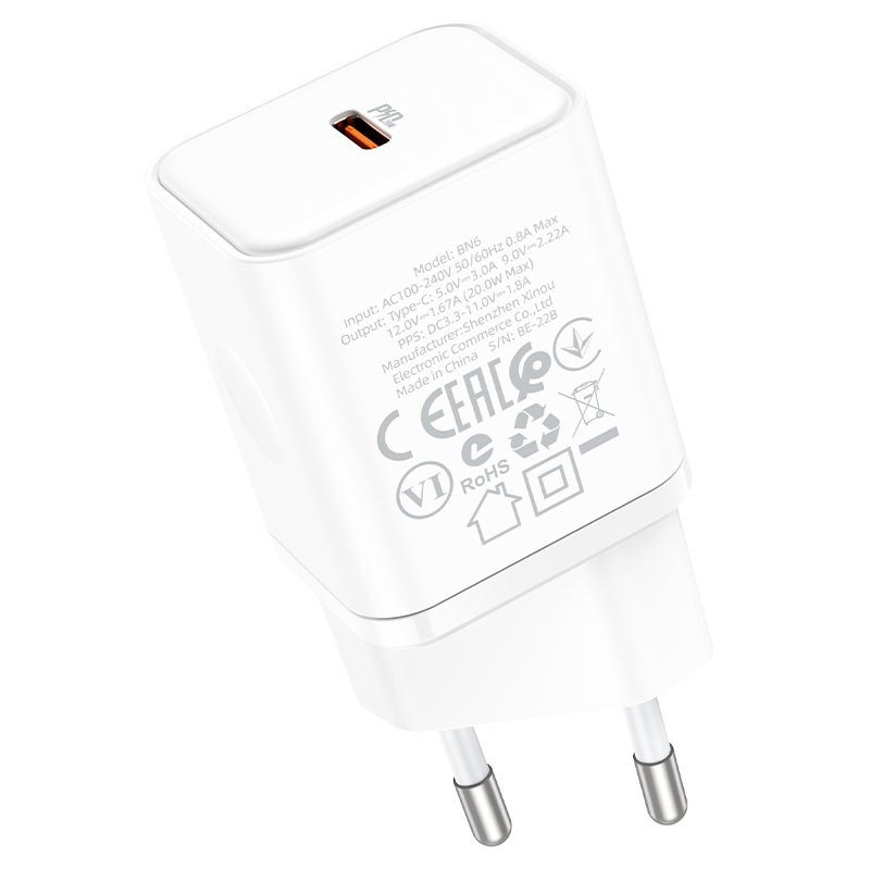 УЗУ блок-сеть_выход USB Type-C 3000 mA_Borofone_BN6_20W_белый