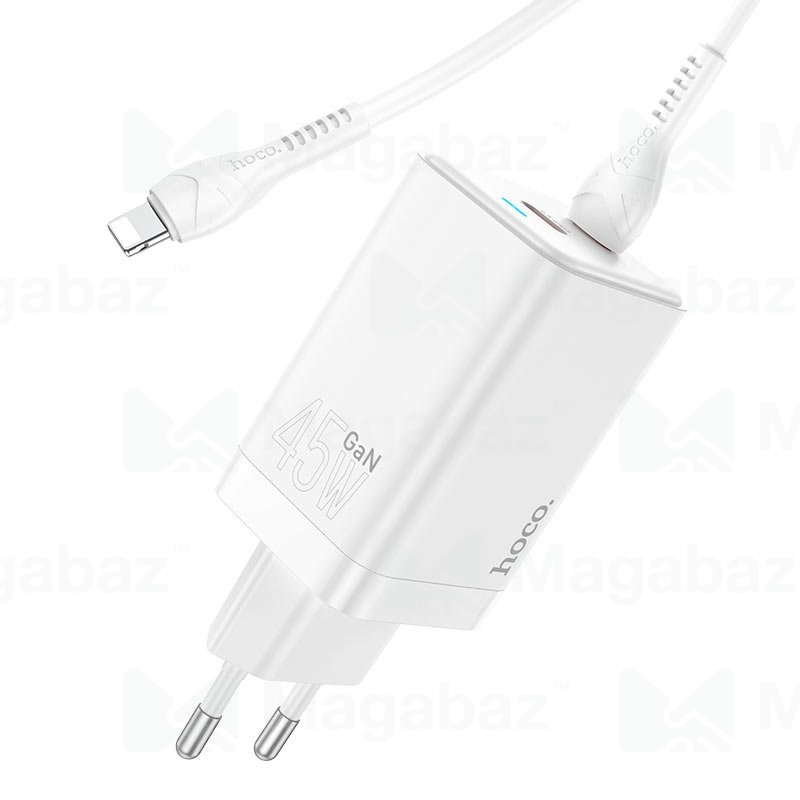 УЗУ блок-сеть_выходы USB Type-C 3000 mA/USB Type-C 3000 mA + usb кабель Type-C на Type-C_HOCO_N23_PD