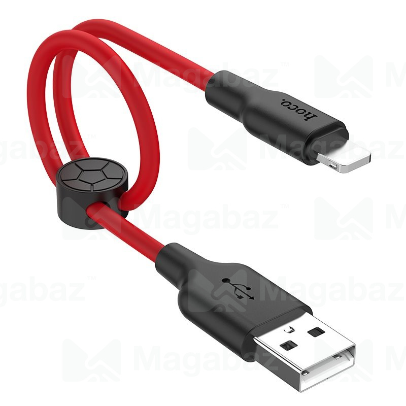 USB-кабель_Apple-- Lightning_HOCO_X21 Plus_силиконовый_красный_1м