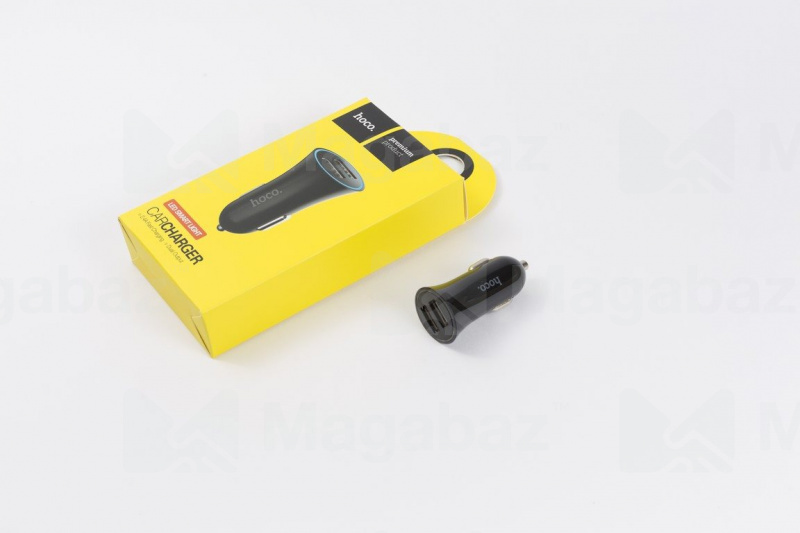 УЗУ_Блок авто_выходы USB 2400 mA/USB 2400 mA_HOCO_UC204_черный