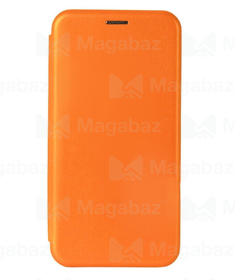Чехол-книжка для_Samsung--A23_1.345_Fashion Case_на магнитах_с визитницей_оранжевый_тех.пак.