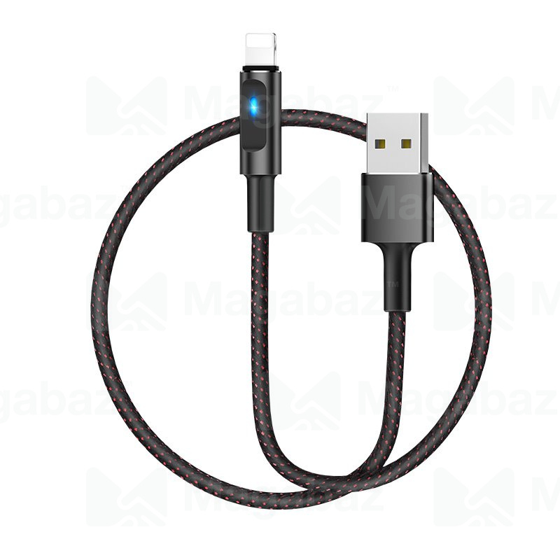 USB-кабель_Apple-- Lightning_HOCO_U47_в переплете_с индикатором_черный_1,2м