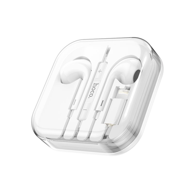 Гарнитура_HOCO_M1 Max_Apple--Lightning_внутриканальная_белая
