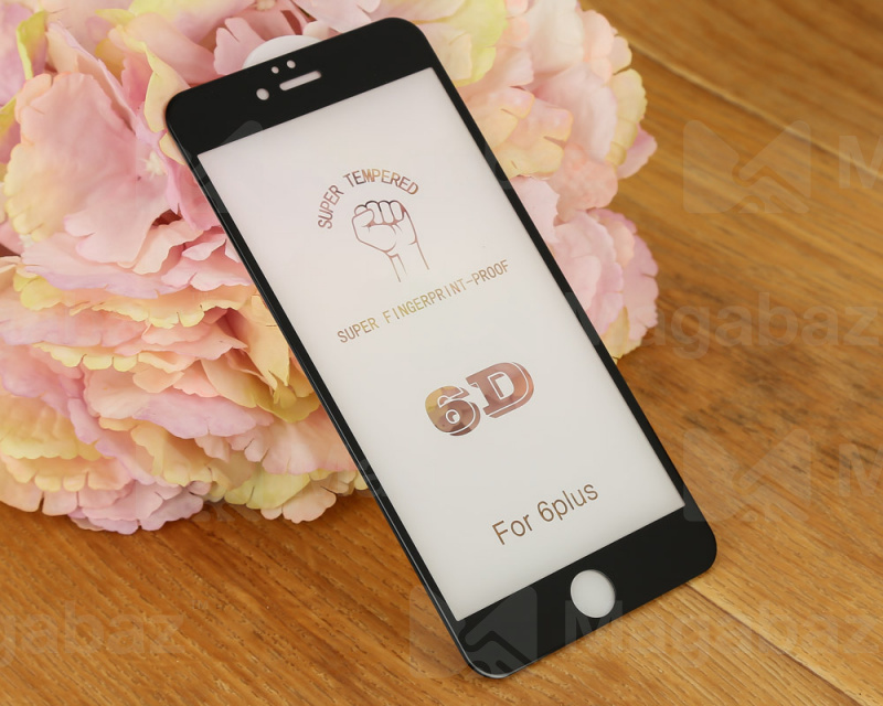 Защита дисплея_Apple-- iPhone 6 Plus * 6s Plus_2.070_стекло_Glass PRO GLUE_Super tempered_6D_чёрное_