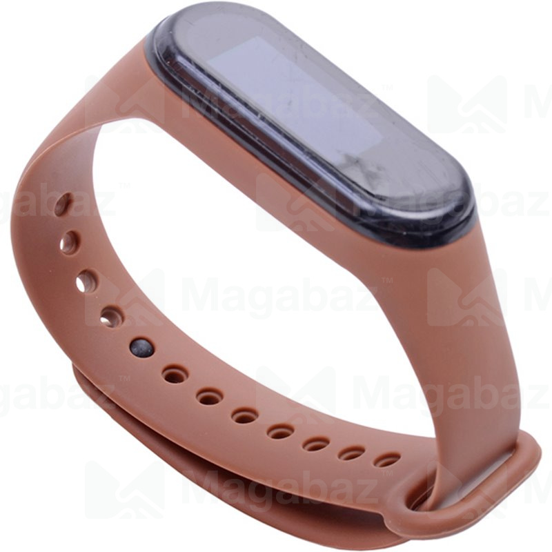 Ремешок на руку для_Xiaomi-- Mi Band 4 * Mi Band 3_No Name_TPU_Вид №2_коричневый_5_тех.пак.