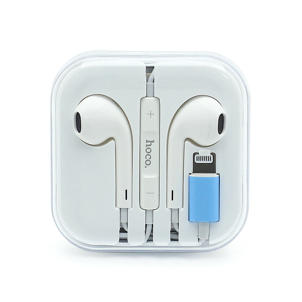 Гарнитура_HOCO_L9_Apple--Lightning_вкладыши_белая_оригинал