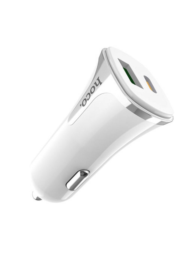 УЗУ_Блок авто_выходы USB Type C 2000 mA/USB 3000 mA_HOCO_Z31A_белый