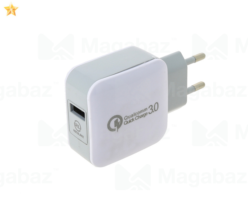 УЗУ блок-сеть_выход USB 2400 mA_Red Line_NQC-4_белый_QC