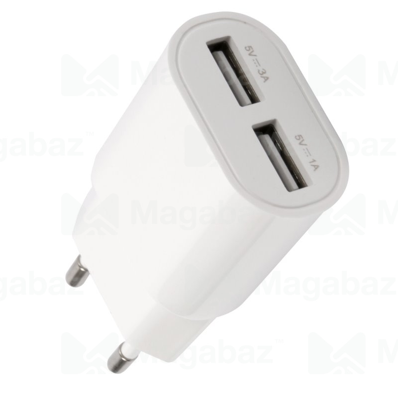 УЗУ блок-сеть_выходы USB 3000 mA/USB 3000 mA_Red Line_ТС-3A_белый