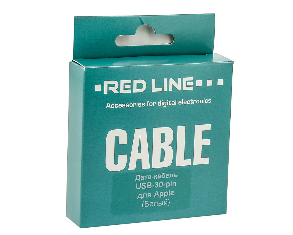 USB-кабель_Apple_(30 pin)_Red Line_белый_1м