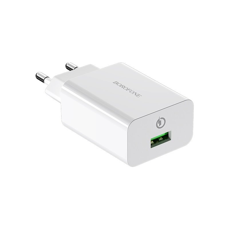 УЗУ блок-сеть_выход USB 3000 mA_Borofone_BA21A_белый_QC3.0