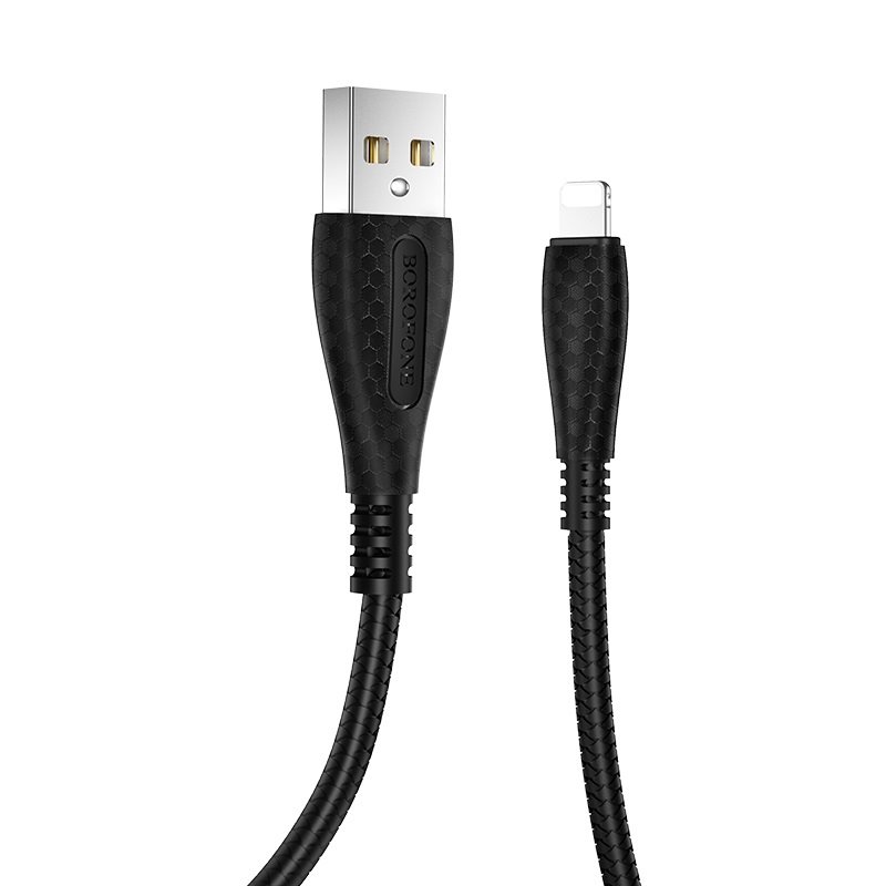 USB-кабель_Apple-- Lightning_Borofone_BX38_TPU_оплетка_черный_1м