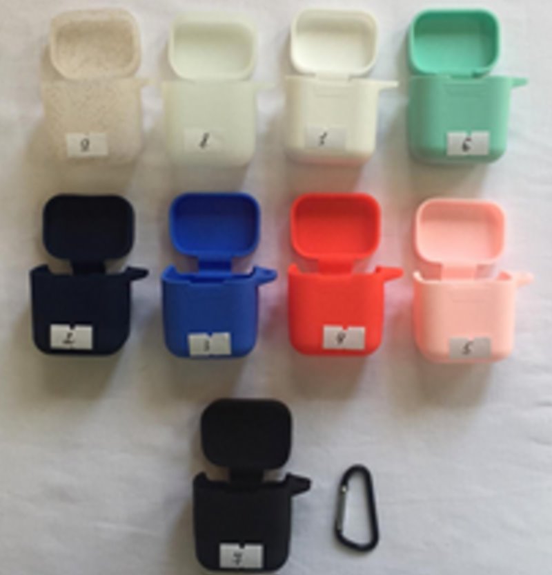 Чехол для наушников_Xiaomi-- AirDots PRO_No Name_TPU_с карабином_черный_7_тех.пак.